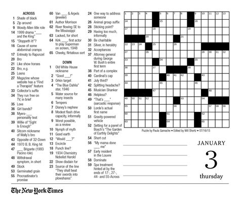 NYT Crossword Answers for June 27, 2024 .
